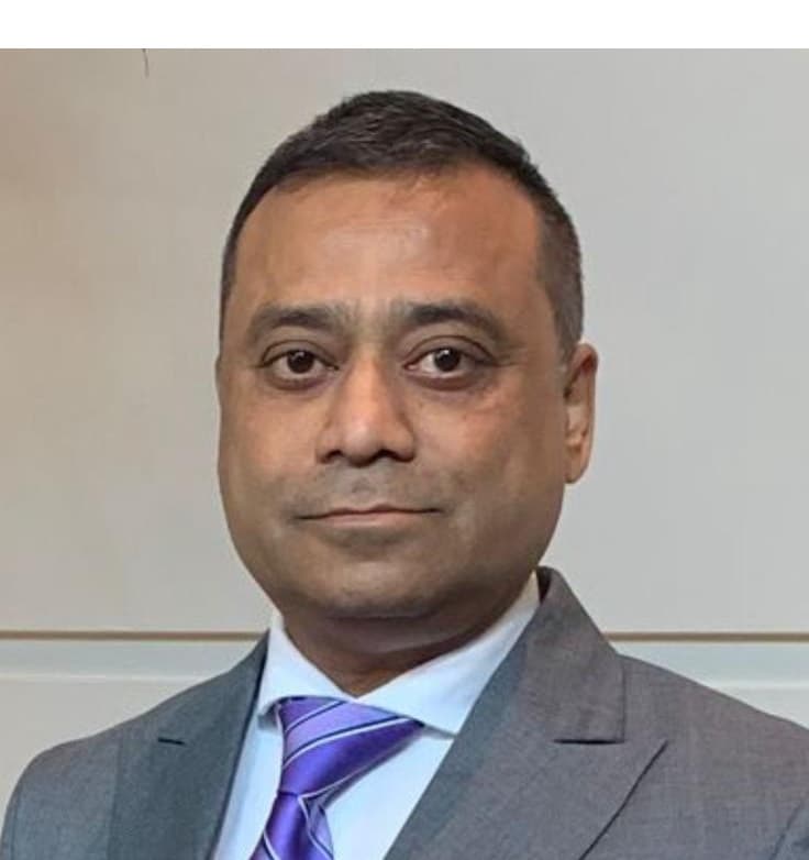 Portrait of Saptarang president Indrajit Guha